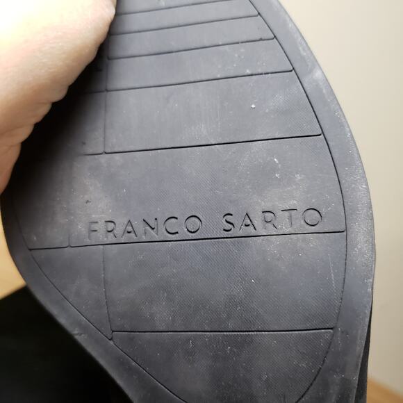 Franco Sarto Women's 10 Garfield Black Suede Western Booties Buckle Ankle Witchy - Picture 7 of 8